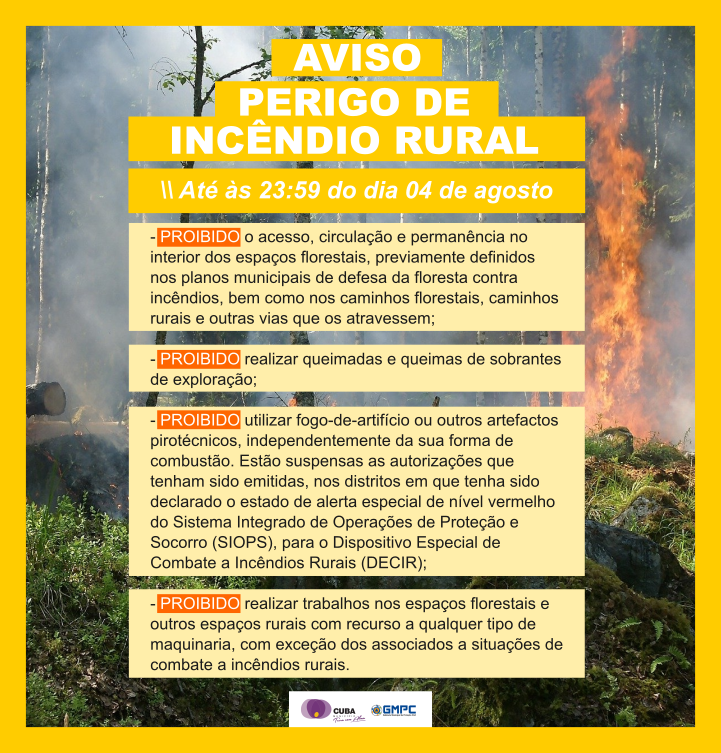 AVISO PERIGO INCENDIO RURAL
